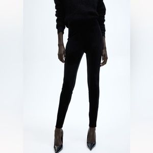 High waisted leggings - velour